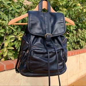 Black Leather Backpack